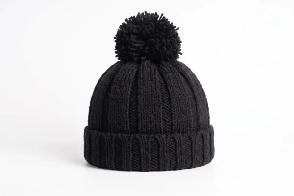 Knitted Black Kids Cap