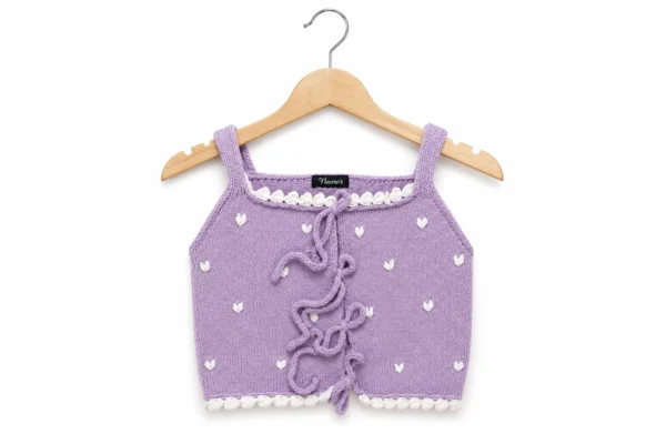 Purple Embroidered Kids Top