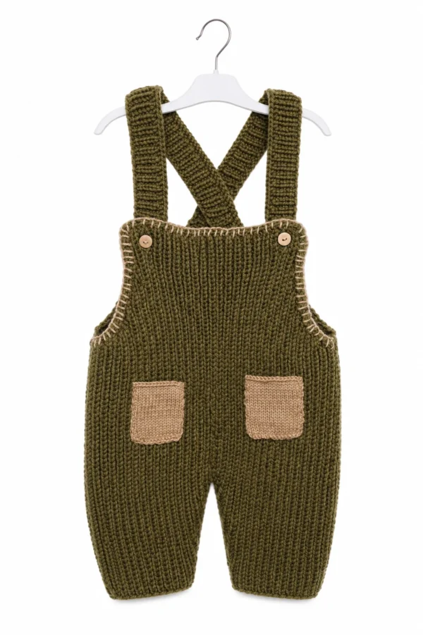 Green Knitted Baby Romper
