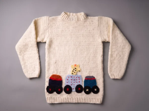 Car Embroidered Kids Sweater
