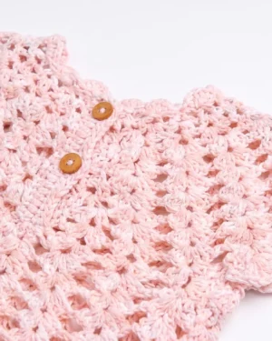 Pink Knitted Frock Set