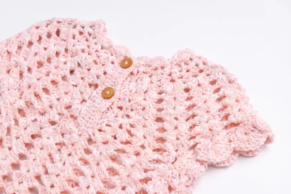 Pink Knitted Frock Set