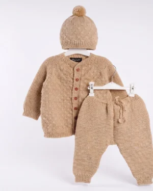 Brown Knitted Sweater Set